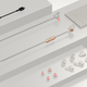 The Fitbit Flyer headphones, in white.